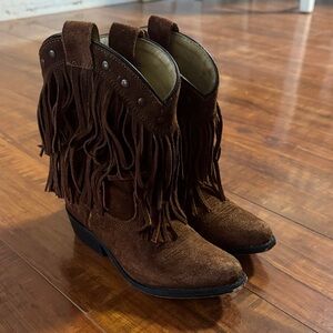 Brown Fringe Cowgirl Boots Shyanne brand